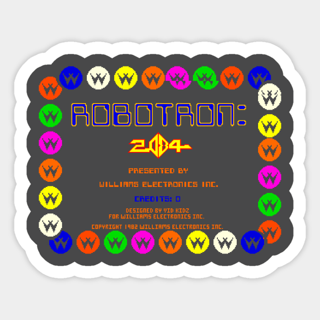 Robotron 2084 retro arcade game fan design Sticker by JSnipe